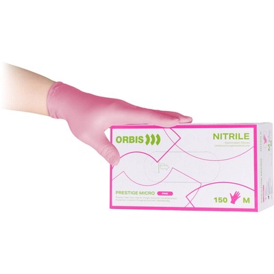 ORBIS Tutkimuskäsineet Prestige PF nitriili pinkki
