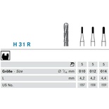 Fissuurapora kovametalli H 31 R pyöreäpäinen rihlattu