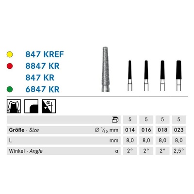 Komet timantti 847KR/FG kapeneva pyörist reuna