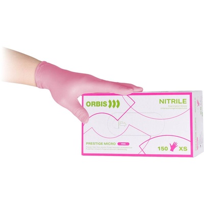 ORBIS Tutkimuskäsineet Prestige PF nitriili pinkki