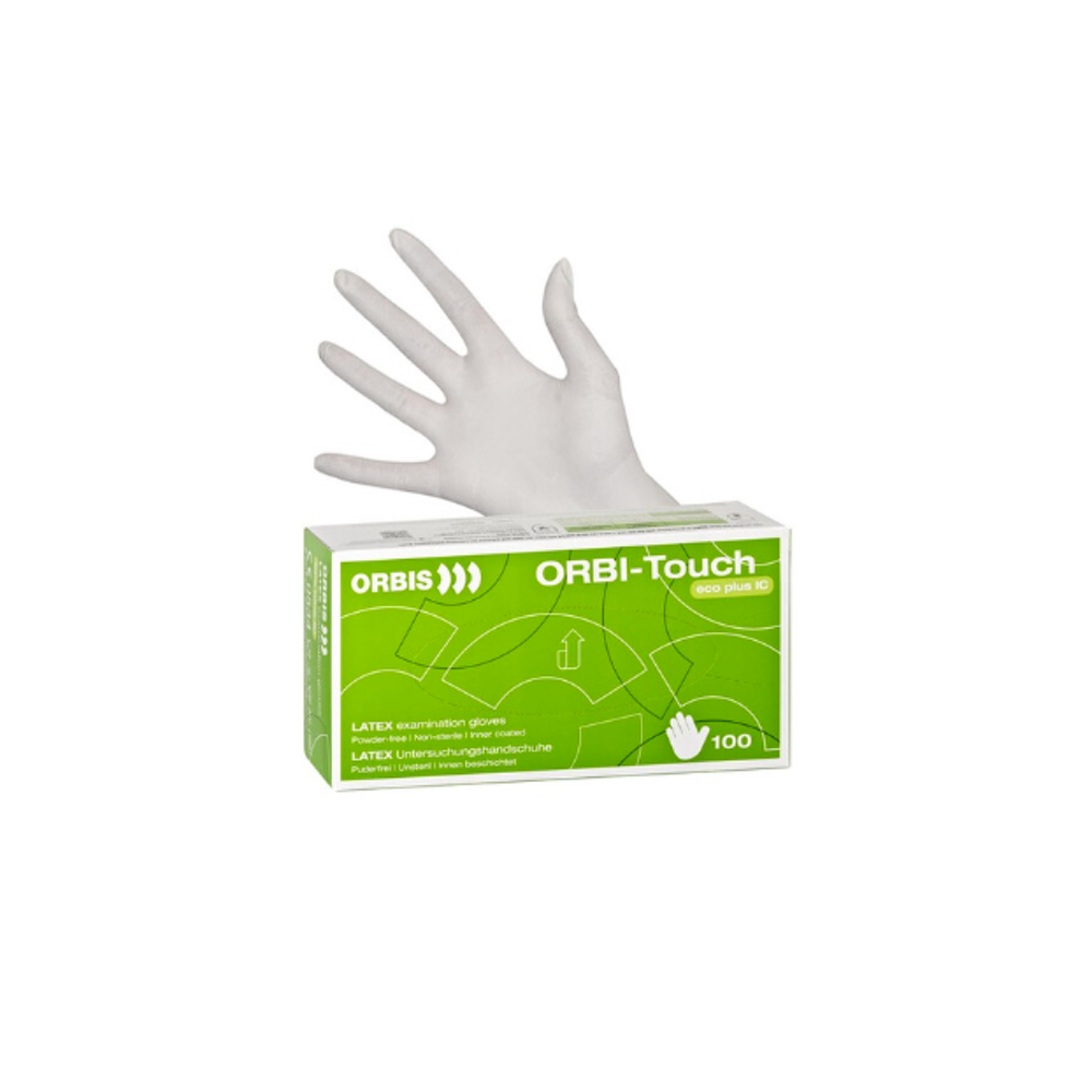 Orbis Tutkimuskäsineet ORBI-Touch Eco Plus IC latex M